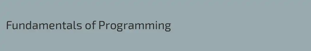 Fundamentals of Programming